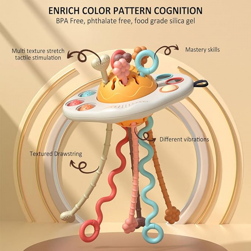 WOOPIE BABY Zabawka Sensoryczna Montessori Gryzak Grzechotka Wielofunkcyjny UFO - obrazek 6