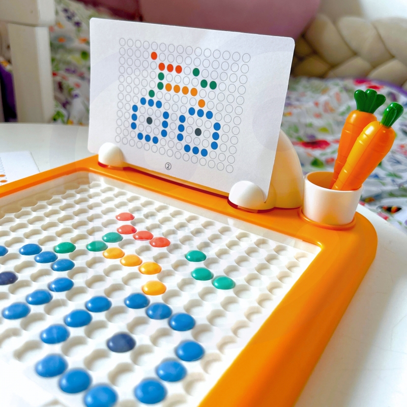 WOOPIE Tablica Magnetyczna Montessori MagPad Do Rysowania Królik Marchewka - obrazek 5