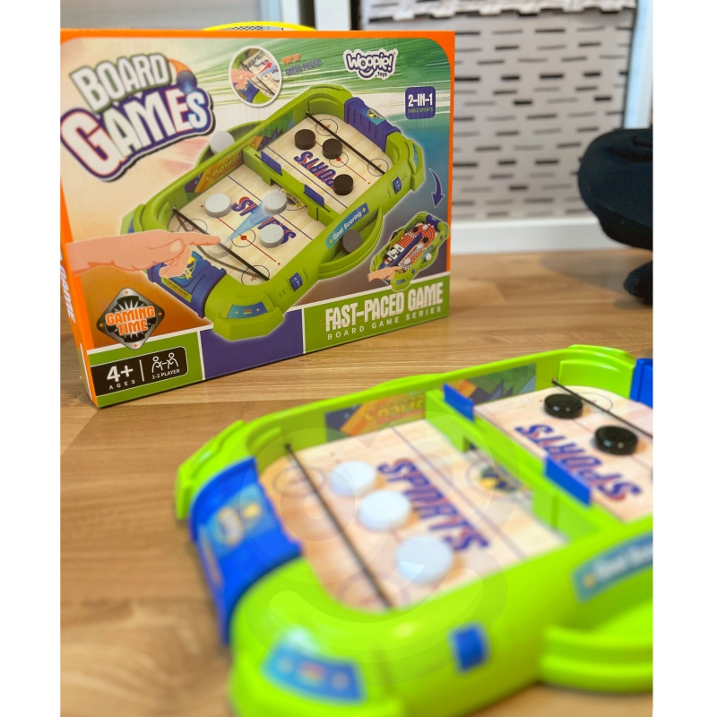 WOOPIE Gra Zręcznościowa 2w1 Mini Hokej Wyścigi - obrazek 5