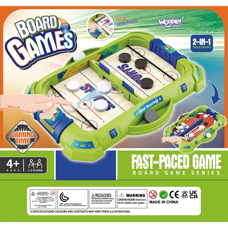 WOOPIE Gra Zręcznościowa 2w1 Mini Hokej Wyścigi - obrazek 10