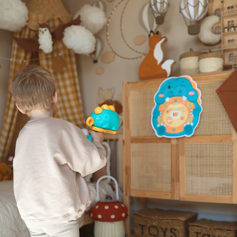 WOOPIE Gra w Rzutki Pistolet Dinozaur na Kulki Rzepy Tarcza Punkty Strzelanie - obrazek 2