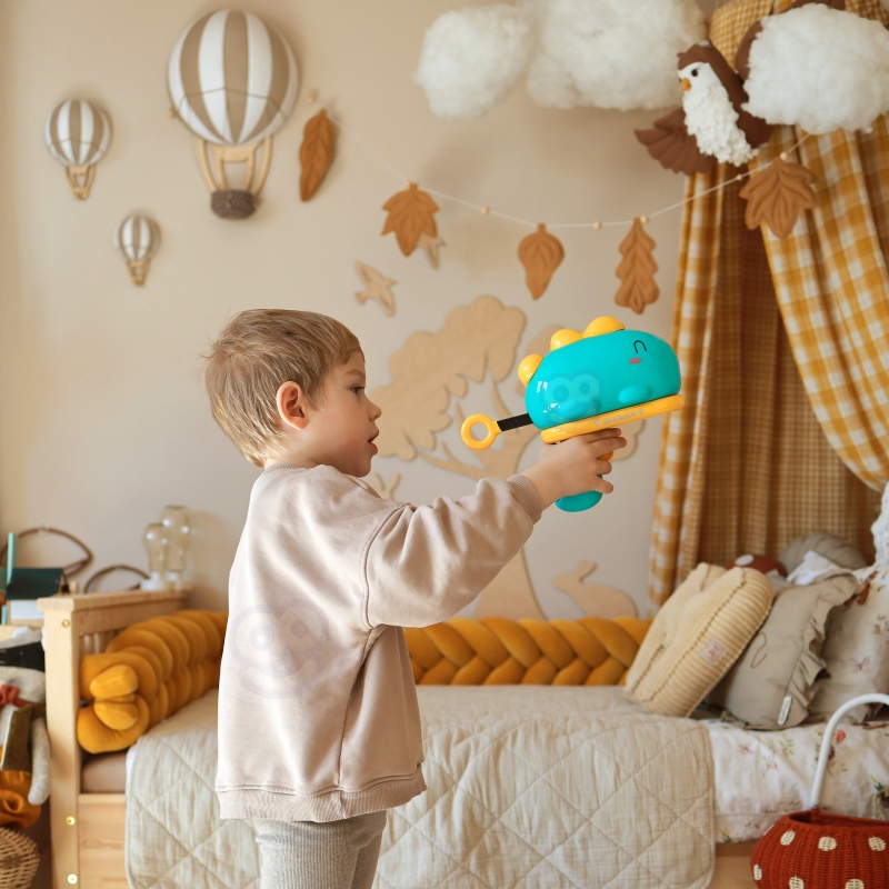 WOOPIE Gra w Rzutki Pistolet Dinozaur na Kulki Rzepy Tarcza Punkty Strzelanie - obrazek 4