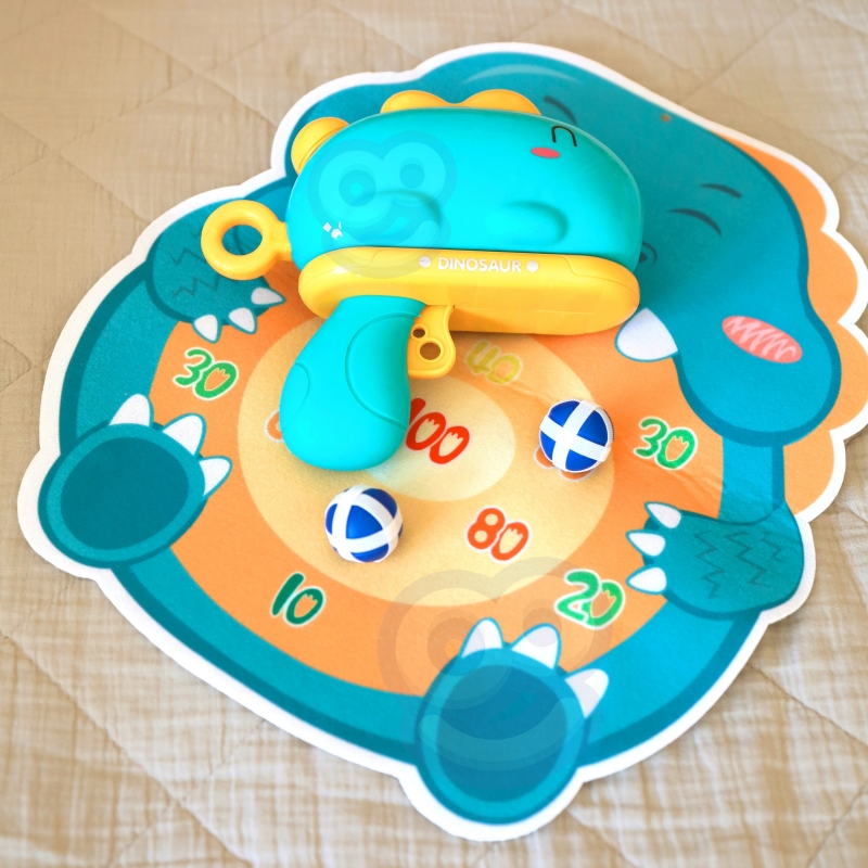 WOOPIE Gra w Rzutki Pistolet Dinozaur na Kulki Rzepy Tarcza Punkty Strzelanie - obrazek 12