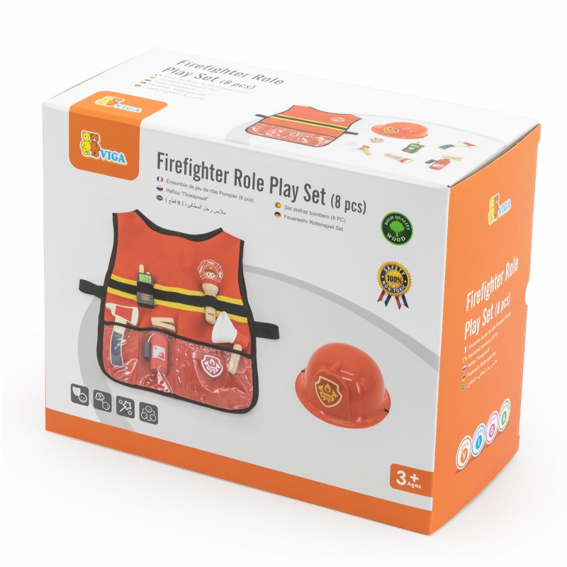 VIGA Zestaw Małego Strażaka Kamizelka + Drewniane akcesoria 8 el. - obrazek 6