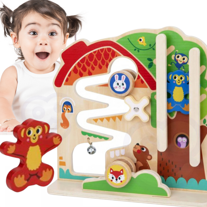 TOOKY TOY Drewniana Tablica Manipulacyjna Montessori Labirynt - obrazek 2