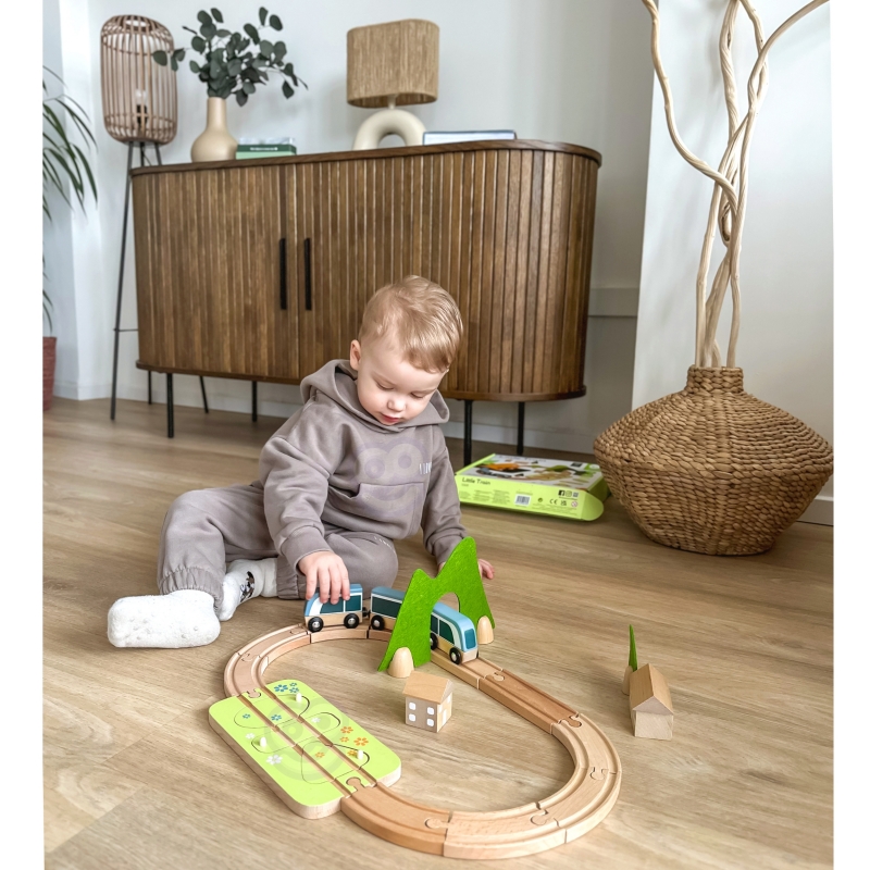 CLASSIC WORLD Zestaw Kolejka Tor Drewniany Pociąg + Sorter Kształtów 40 el. - obrazek 6