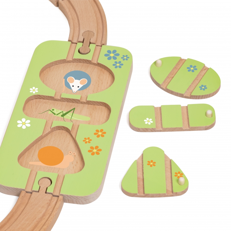 CLASSIC WORLD Zestaw Kolejka Tor Drewniany Pociąg + Sorter Kształtów 40 el. - obrazek 9