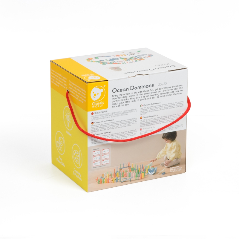 CLASSIC WORLD Drewniane Domino Tor Logiczny Przeszkód Układanka Montessori 100 el. - obrazek 9