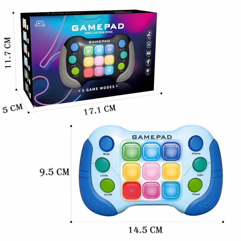 WOOPIE Elektroniczna Gra Zręcznościowa Pop-It Fidget Toy Gamepad Niebieski - obrazek 14