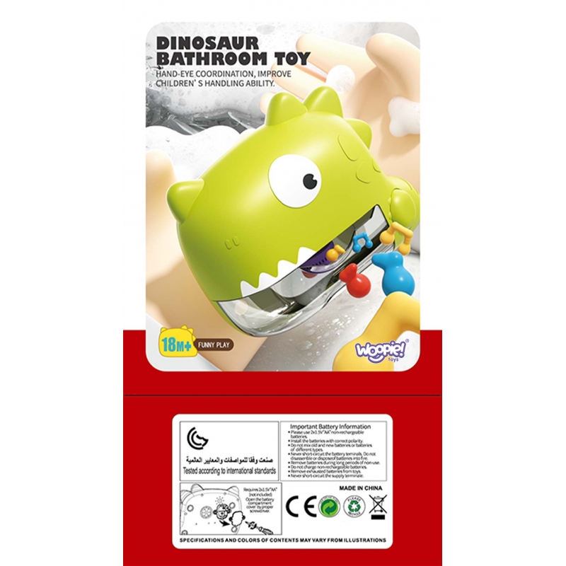 WOOPIE Zabawka do Kąpieli Dinozaur do Robienia Piany Pomarańczowy - obrazek 7