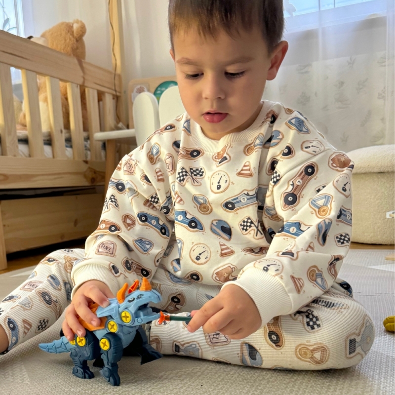 WOOPIE Zestaw Dinozaury do Skręcania 3 szt. Zestaw Konstrukcyjny w Pudełku + Wiertarka i Śrubokręt - obrazek 2