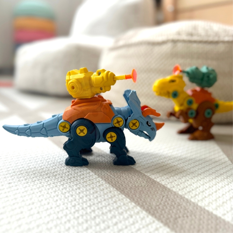 WOOPIE Zestaw Dinozaury do Skręcania 3 szt. Zestaw Konstrukcyjny w Pudełku + Wiertarka i Śrubokręt - obrazek 7