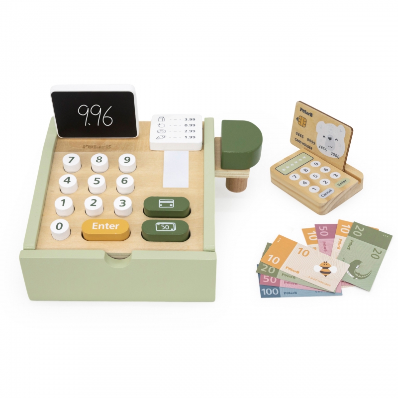 VIGA PolarB Drewniana Kasa Sklepowa Zielona - obrazek 3