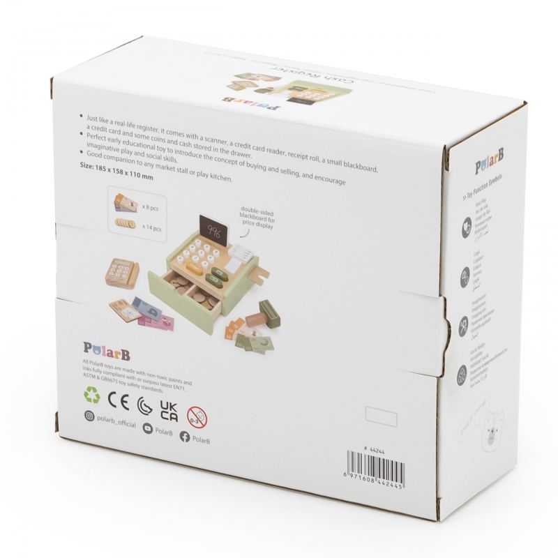 VIGA PolarB Drewniana Kasa Sklepowa Zielona - obrazek 5