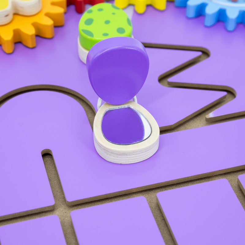 VIGA Drewniana Tablica Sensoryczna-Manipulacyjna EDU Triceratops - obrazek 5