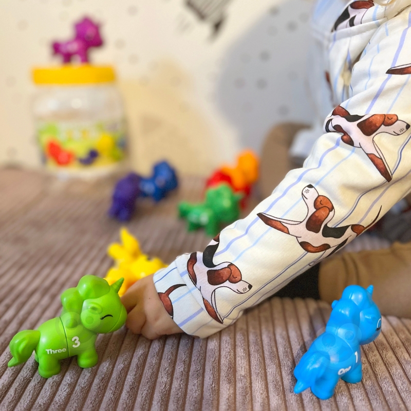 WOOPIE Zestaw Nauka Liczb Kolorów Montessori Figurki Jednorożce do Składania "Dopasuj Cyferki" 13 el. - obrazek 5