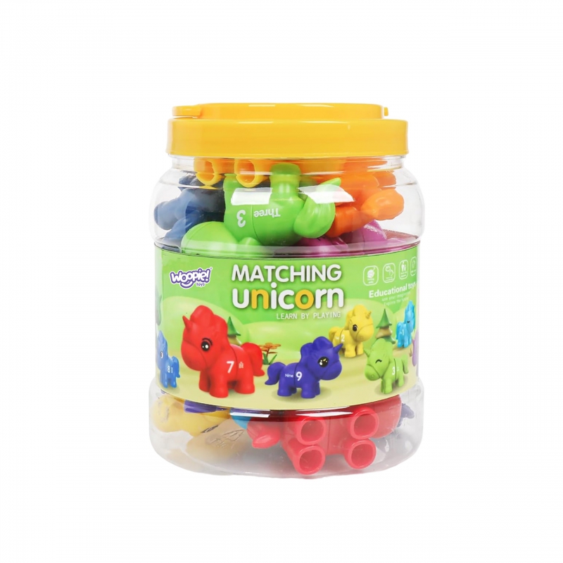 WOOPIE Zestaw Nauka Liczb Kolorów Montessori Figurki Jednorożce do Składania "Dopasuj Cyferki" 13 el. - obrazek 14
