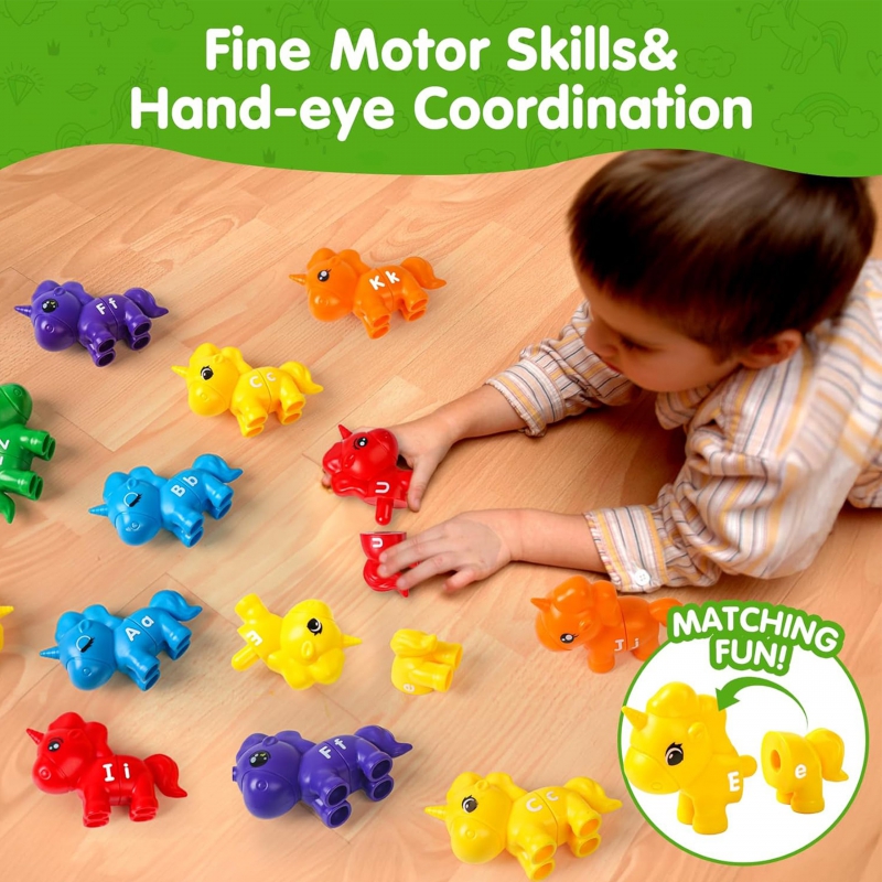 WOOPIE Figurki Montessori Zestaw Edukacyjny Jednorożce do Składania "Dopasuj Literki" 13 el. - obrazek 10