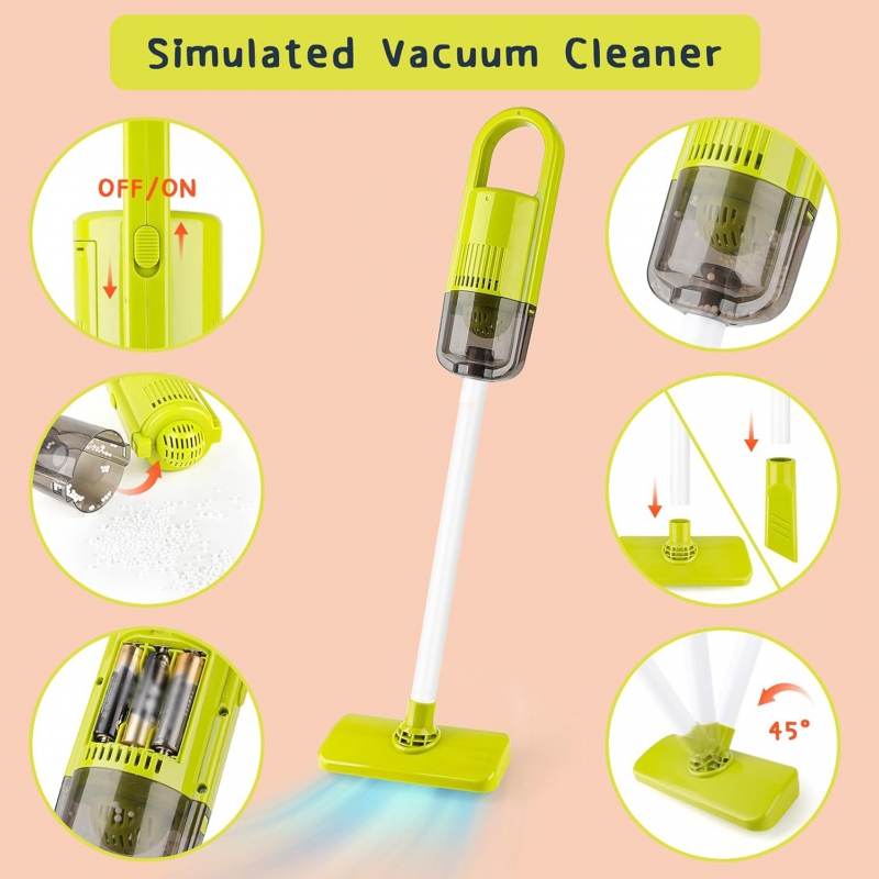 WOOPIE Zestaw do Sprzątania na Kółkach XXL Wózek 3w1 29 el. Niebieski - obrazek 11