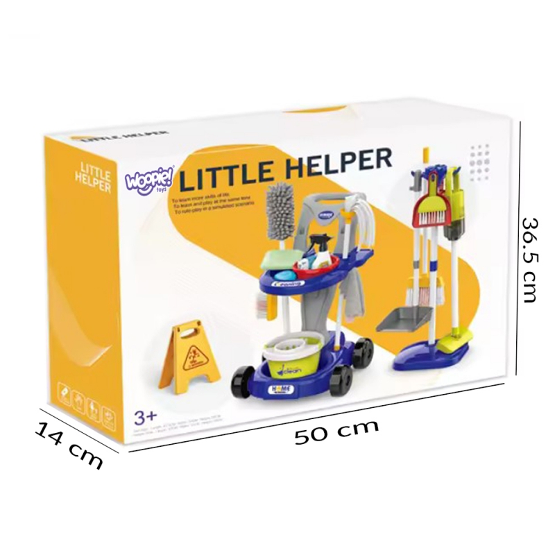 WOOPIE Zestaw do Sprzątania na Kółkach XXL Wózek 3w1 29 el. Niebieski - obrazek 15