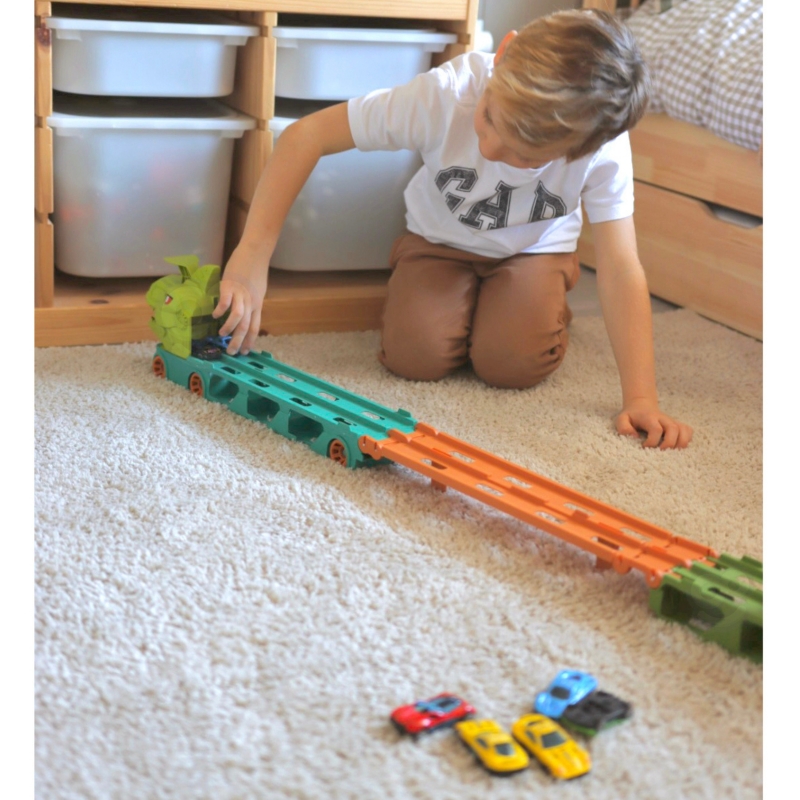 WOOPIE Zabawkowa Ciężarówka Dinozaur Tor 2,1 m dla Samochodzików - obrazek 7