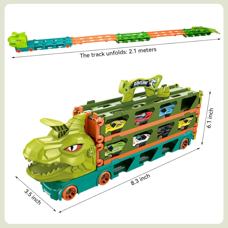 WOOPIE Zabawkowa Ciężarówka Dinozaur Tor 2,1 m dla Samochodzików - obrazek 8