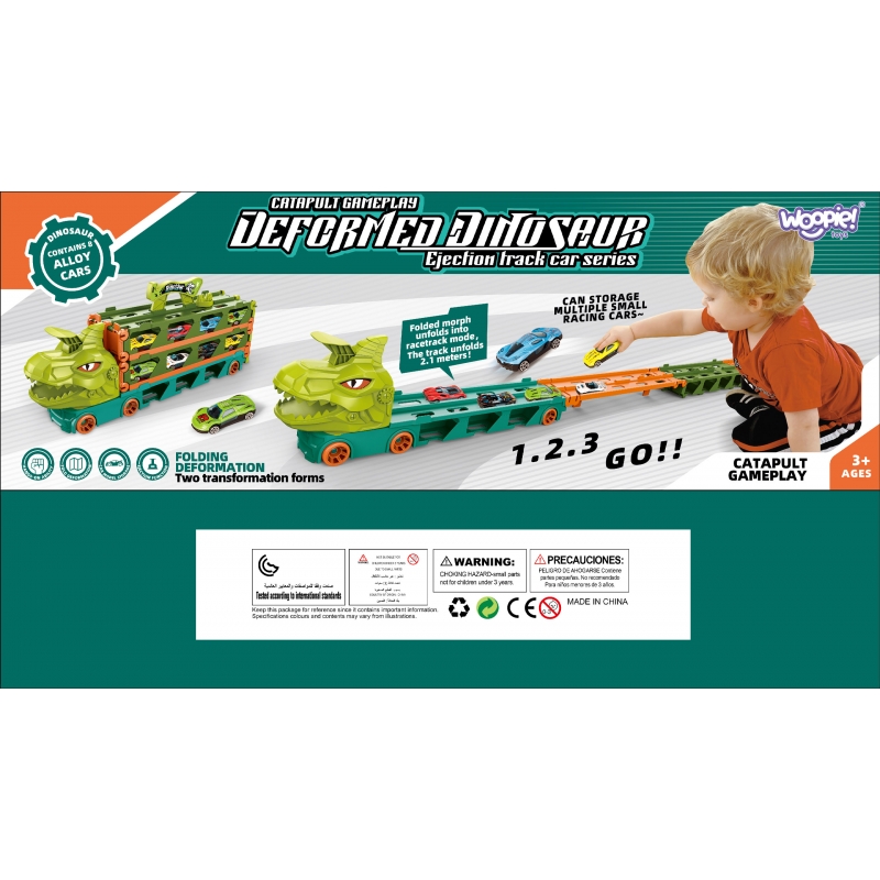 WOOPIE Zabawkowa Ciężarówka Dinozaur Tor 2,1 m dla Samochodzików - obrazek 9