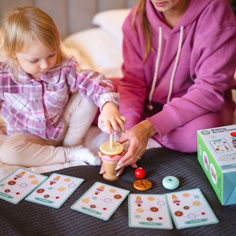 WOOPIE GREEN Drewniane Lody Układanka Montessori Cukiernia 12 el. FSC - obrazek 9