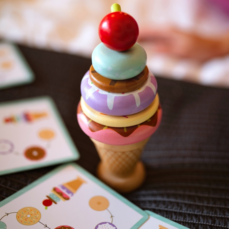 WOOPIE GREEN Drewniane Lody Układanka Montessori Cukiernia 12 el. FSC - obrazek 10