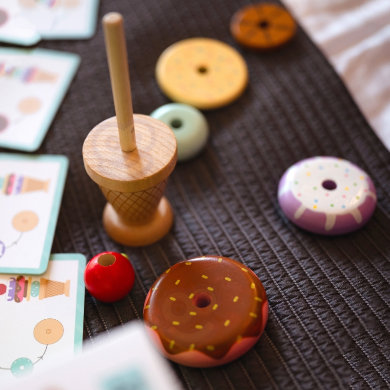 WOOPIE GREEN Drewniane Lody Układanka Montessori Cukiernia 12 el. FSC - obrazek 11