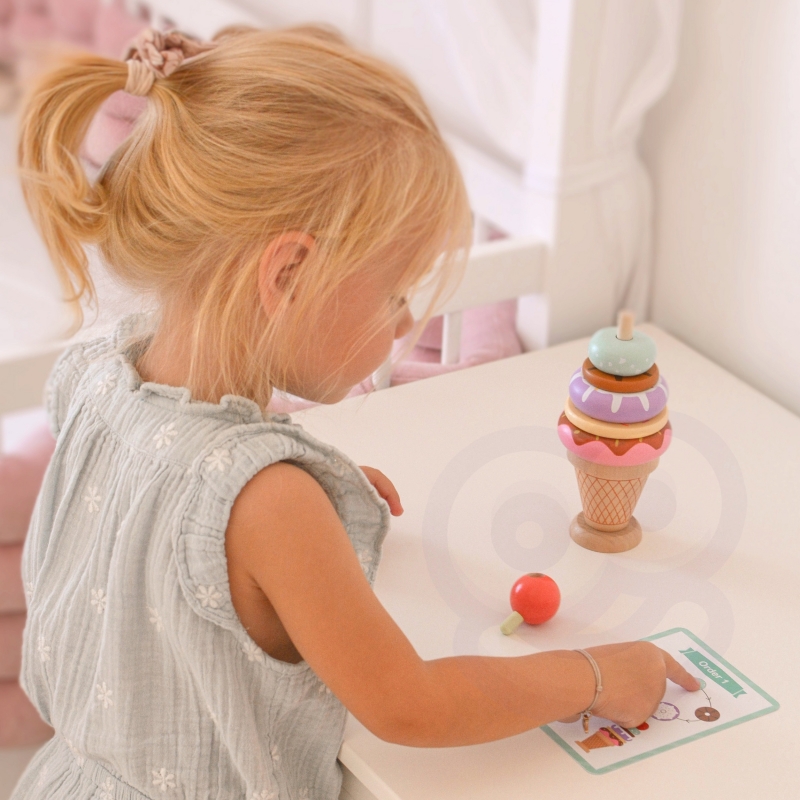 WOOPIE GREEN Drewniane Lody Układanka Montessori Cukiernia 12 el. FSC - obrazek 12