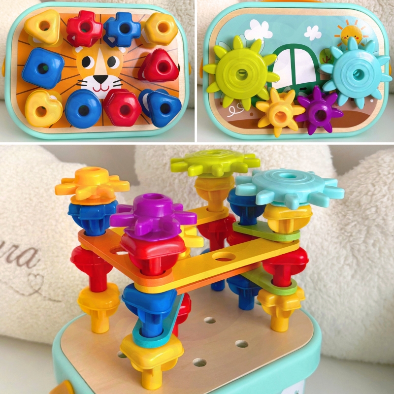 WOOPIE GREEN Konstrukcyjny BOX Motoryczny Montessori 12w1 FSC - obrazek 5