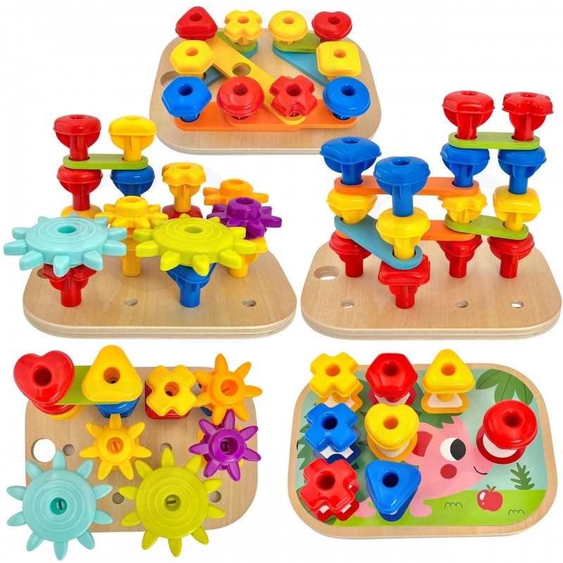 WOOPIE GREEN Konstrukcyjny BOX Motoryczny Montessori 12w1 FSC - obrazek 12