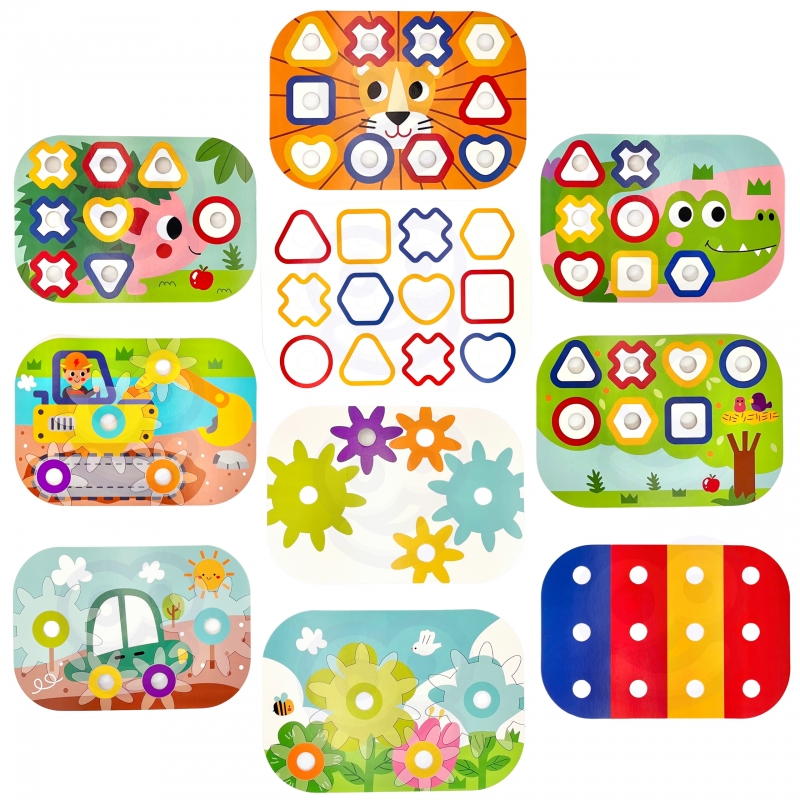 WOOPIE GREEN Konstrukcyjny BOX Motoryczny Montessori 12w1 FSC - obrazek 13