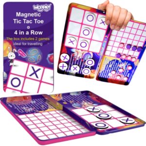 WOOPIE IQ Gra Strategiczna Magnetyczna 2w1 Kółko I Krzyżyk + Gra 4 w Lini MINI