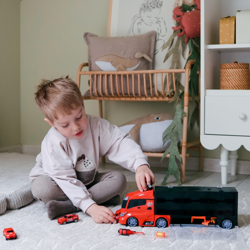 WOOPIE Zestaw Ciężarówka Transporter 3w1 Czerwony 11 el. - obrazek 3