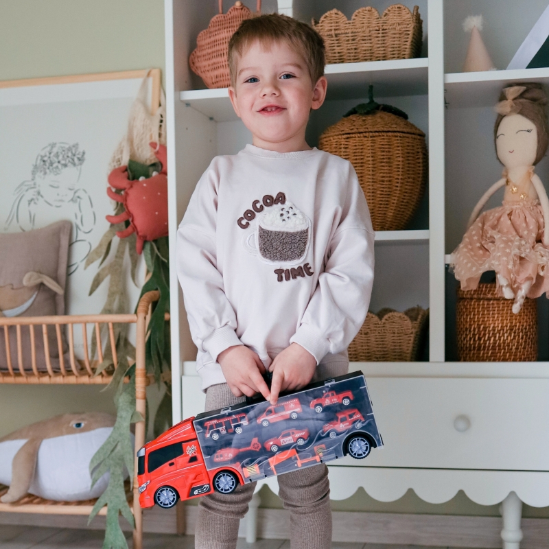 WOOPIE Zestaw Ciężarówka Transporter 3w1 Czerwony 11 el. - obrazek 4