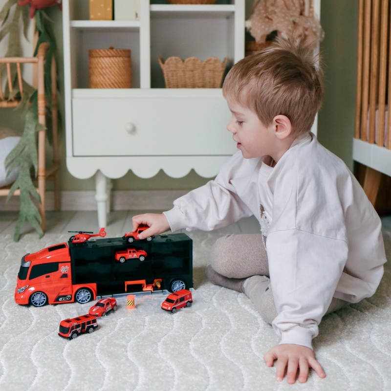 WOOPIE Zestaw Ciężarówka Transporter 3w1 Czerwony 11 el. - obrazek 5