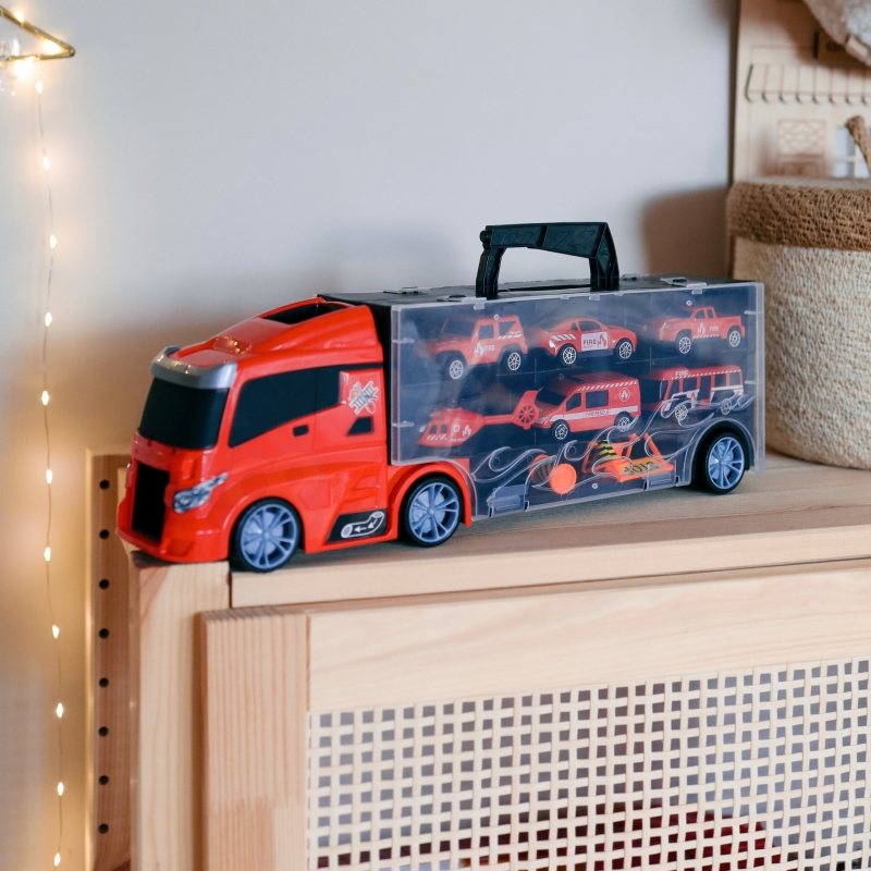 WOOPIE Zestaw Ciężarówka Transporter 3w1 Czerwony 11 el. - obrazek 7