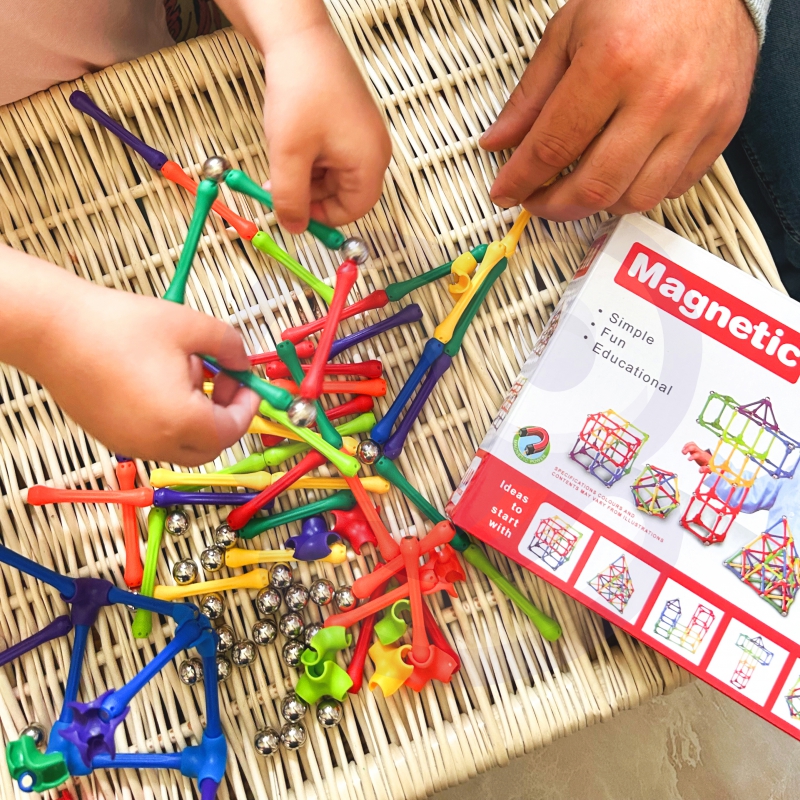 WOOPIE Klocki Magnetyczne Konstrukcyjne Układanka Kreatywna 110 el. - obrazek 5