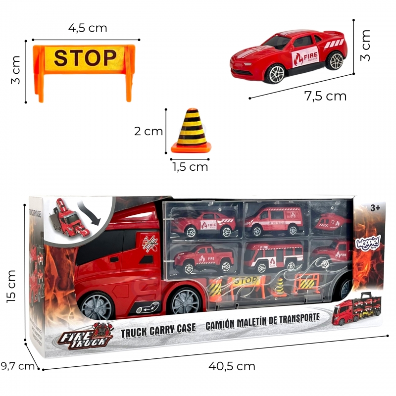 WOOPIE Zestaw Ciężarówka Transporter 3w1 Czerwony 11 el. - obrazek 13