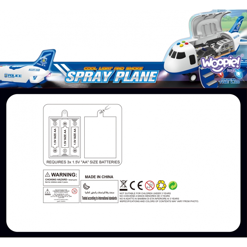 WOOPIE Interaktywy Samolot Rozkładany Policja Funkcja Pary Wodnej - obrazek 14