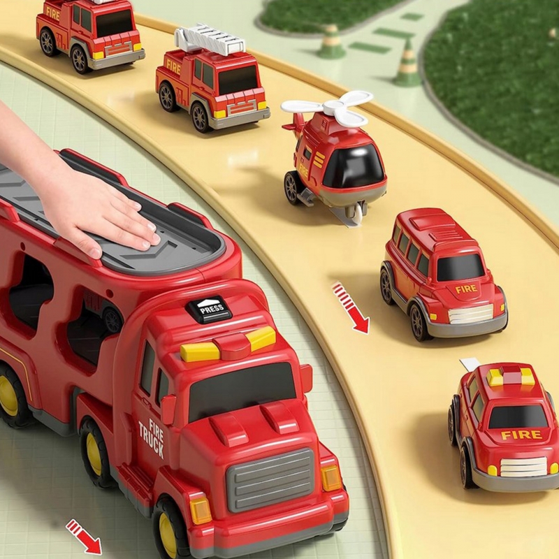 WOOPIE Laweta Drogowa Zestaw 5 Aut - Straż Pożarna - obrazek 5