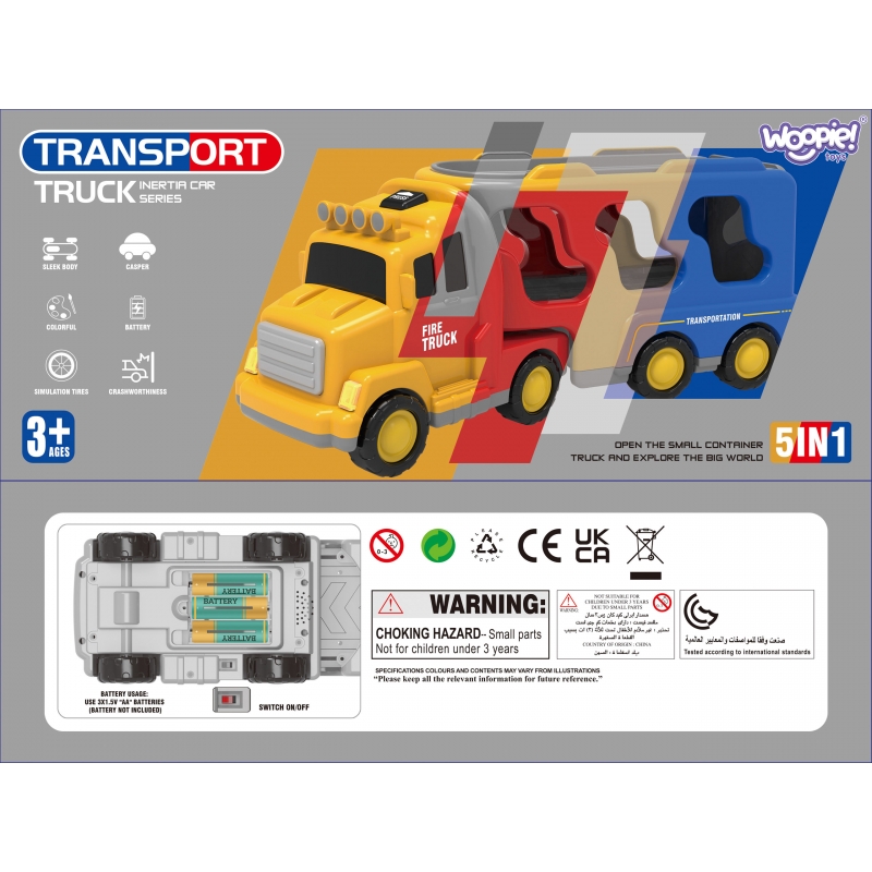 WOOPIE Laweta Drogowa Zestaw 5 Aut - Straż Pożarna - obrazek 7