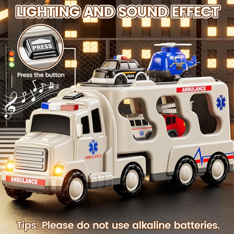 WOOPIE Laweta Drogowa zestaw 5 Aut - Ambulans - obrazek 7