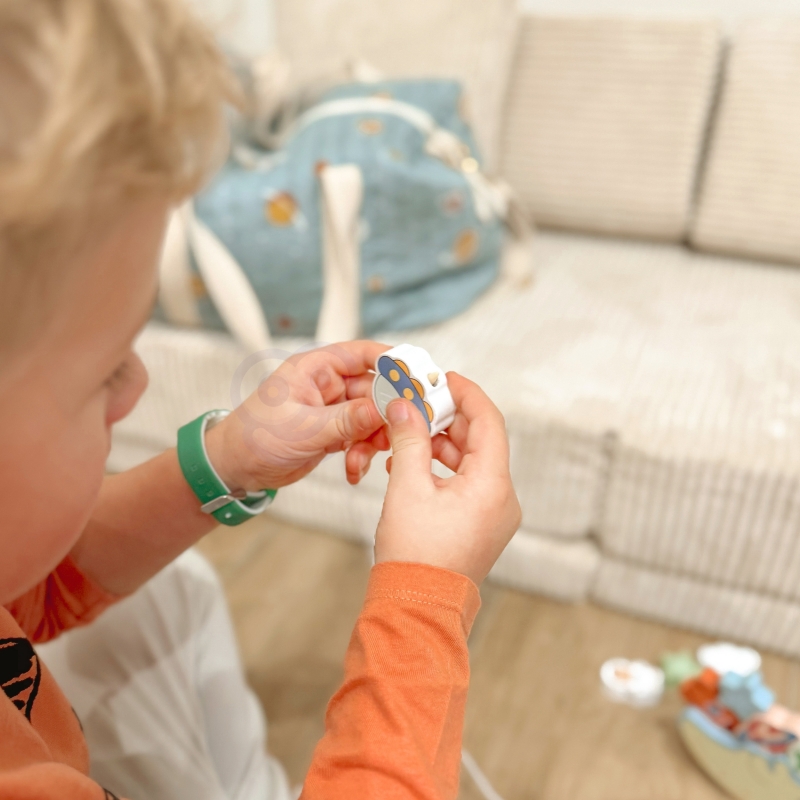 TOOKY TOY Kosmiczny Śpiący Księżyc Balansująca Układanka Drewniana Nawlekanka Montessori Kosmos - obrazek 5