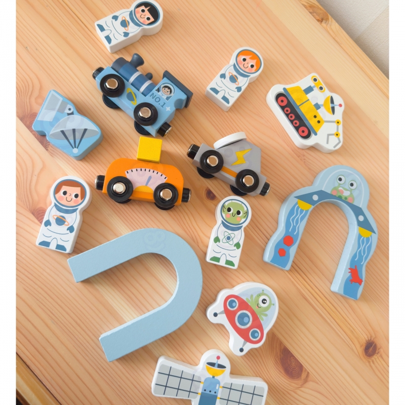 TOOKY TOY Drewniana Kolejka Kosmiczna Zestaw Tory - obrazek 7