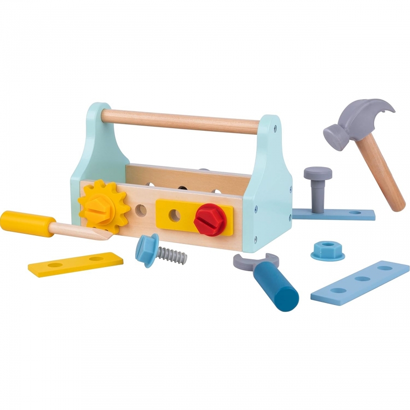 TOOKY TOY Drewniana Skrzynka z Narzędziami Zestaw 18 el. - obrazek 6