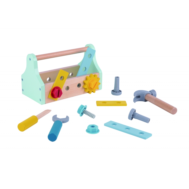 TOOKY TOY Drewniana Skrzynka z Narzędziami Zestaw 18 el. - obrazek 7