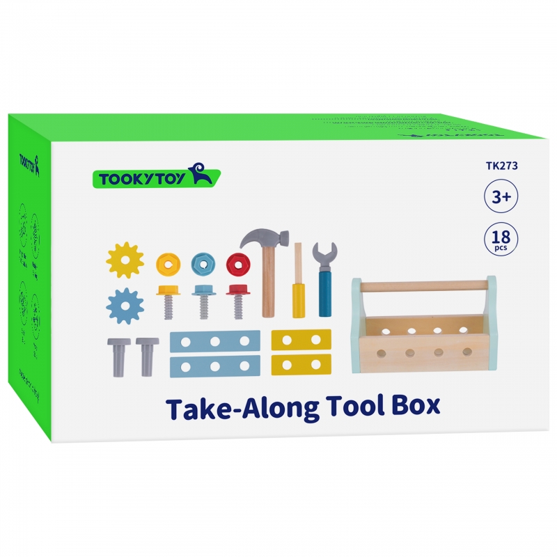 TOOKY TOY Drewniana Skrzynka z Narzędziami Zestaw 18 el. - obrazek 9